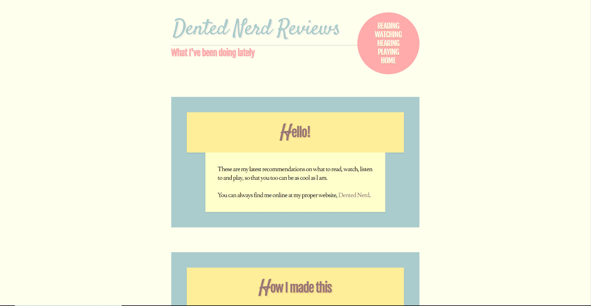 a practice project from a Tumblr theme